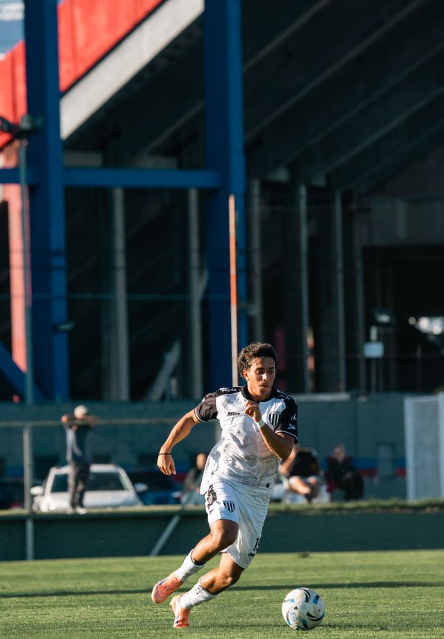 A soccer match in progress